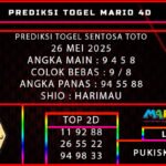 PREDIKSI TOGEL SENTOSA TOTO 26 MEI 2025