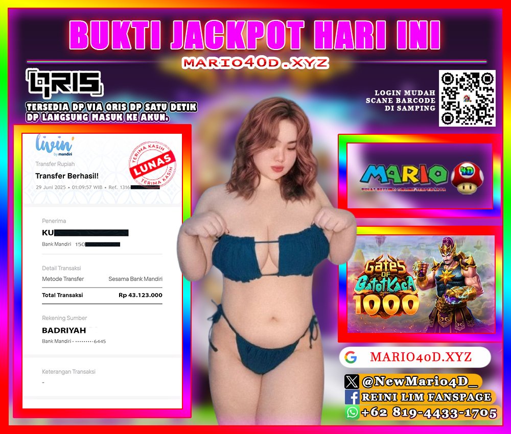 BUKTI KEMENANGAN MARIO4D TGL 29 JUNI 2025