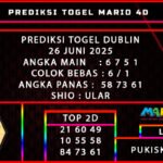 PREDIKSI TOGEL DUBLIN 26 JUNI 2025