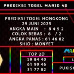 PREDIKSI TOGEL HONGKONG 29 JUNI 2025