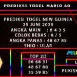 PREDIKSI TOGEL NEW GUINEA 25 JUNI 2025