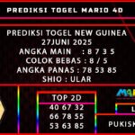PREDIKSI TOGEL NEW GUINEA 27 JUNI 2025