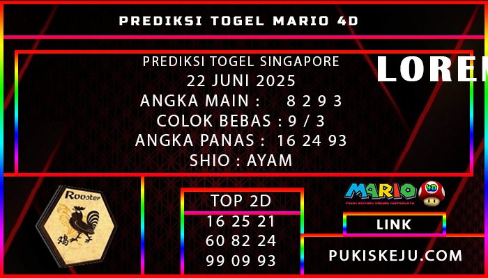 PREDIKSI TOGEL SINGAPORE 22 JUNI 2025