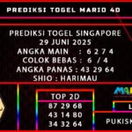PREDIKSI TOGEL SINGAPORE 29 JUNI 2025