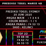 PREDIKSI TOGEL SYDNEY 25 JUNI 2025