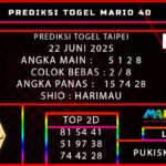 PREDIKSI TOGEL TAIPEI 22 JUNI 2025