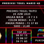 PREDIKSI TOGEL TAIPEI 25 JUNI 2025