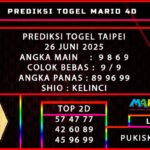 PREDIKSI TOGEL TAIPEI 26 JUNI 2025