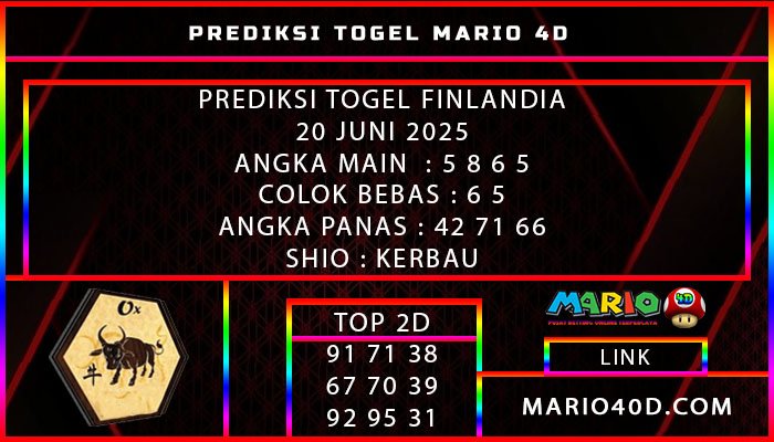 PREDIKSI TOGEL FINLANDIA 20 JUNI 2025