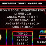 PREDIKSI TOGEL HONGKONG POOLS 12 JUNI 2025