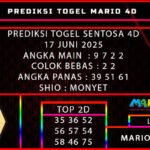 PREDIKSI TOGEL SENTOSA 4D 17 JUNI 2025