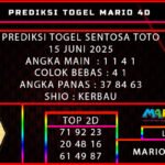 PREDIKSI TOGEL SENTOSA TOTO 15 JUNI 2025