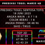 PREDIKSI TOGEL SENTOSA TOTO 18 JUNI 2025