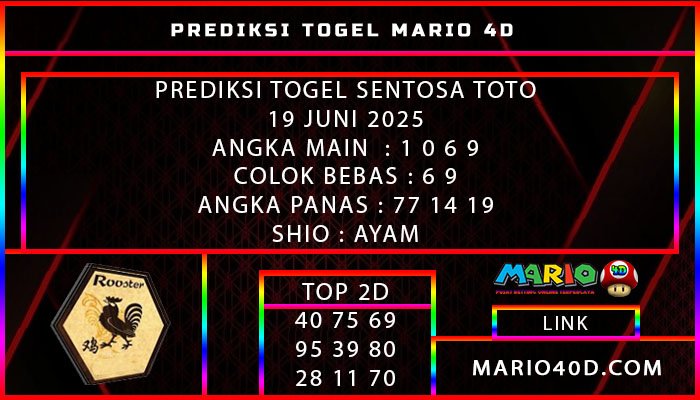 PREDIKSI TOGEL SENTOSA TOTO 19 JUNI 2025
