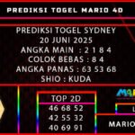 PREDIKSI TOGEL SYDNEY 20 JUNI 2025