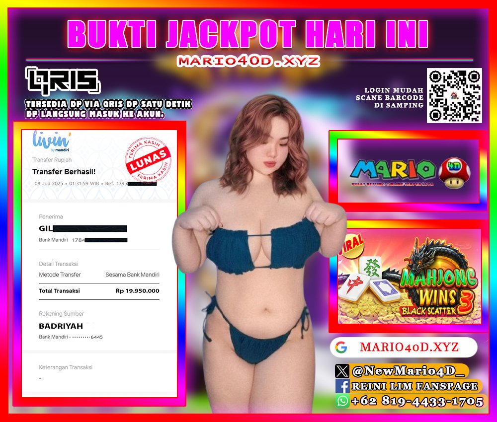 BUKTI KEMENANGAN MARIO4D TGL 08 JULI 2025