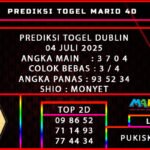 PREDIKSI TOGEL DUBLIN 04 JULI 2025