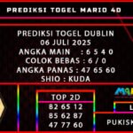 PREDIKSI TOGEL DUBLIN 06 JULI 2025