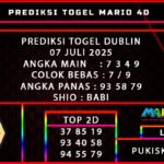 PREDIKSI TOGEL DUBLIN 07 JULI 2025