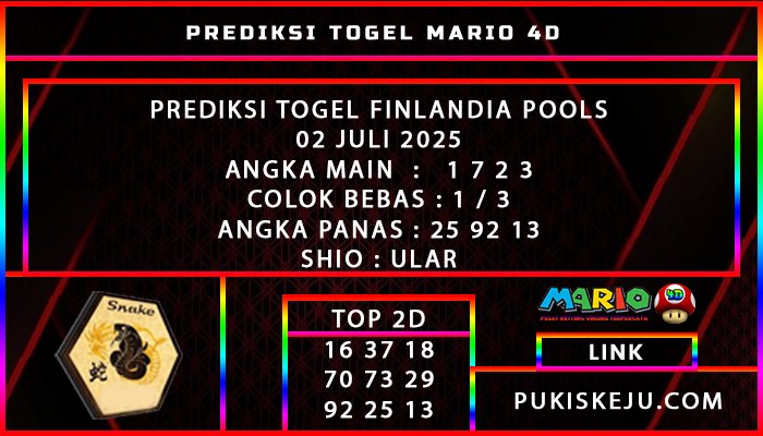 PREDIKSI TOGEL FINLANDIA 02 JULI 2025