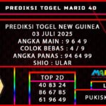 PREDIKSI TOGEL NEW GUINEA 03 JULI 2025