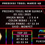 PREDIKSI TOGEL NEW GUINEA 05 JULI 2025