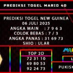 PREDIKSI TOGEL NEW GUINEA 06 JULI 2025