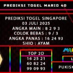 PREDIKSI TOGEL SINGAPORE 03 JULI 2025