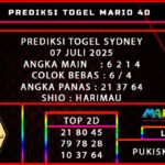 PREDIKSI TOGEL SYDNEY 07 JULI 2025