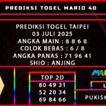 PREDIKSI TOGEL TAIPEI 03 JULI 2025