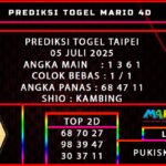 PREDIKSI TOGEL TAIPEI 05 JULI 2025