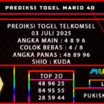 PREDIKSI TOGEL TELKOMSEL 03 JULI 2025