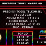 PREDIKSI TOGEL TELKOMSEL 06 JULI 2025